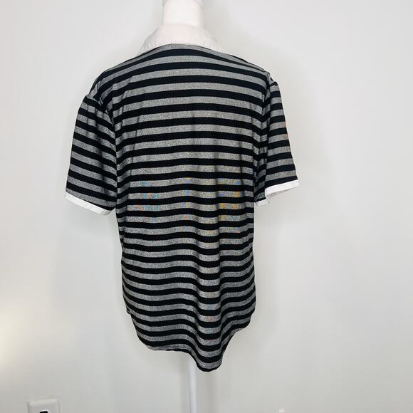 Bette And Court Horizontal Strip Top Professional Collared Shirt - Picture 6 of 8